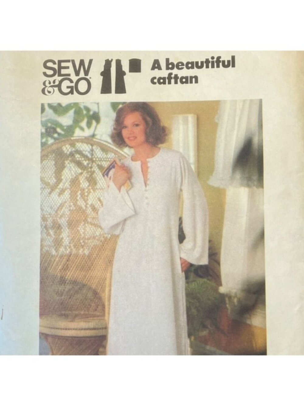 70s Butterick 5228 Caftan Vintage Sewing Pattern Size 12 Bust 34 CC